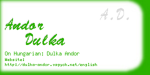 andor dulka business card